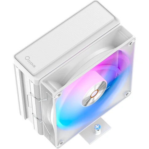 Кулер для процессора/ CPU Cooler Ocypus Delta A40 WH ARGB (220W, 4-pin PWM, 156.7mm, Al/Cu, 4x6mm, ARGB, 1x120mm, 73CFM, 29dBA, 2000RPM, S: 1851/1700/1200/115X, AM5/AM4, white) фото 2