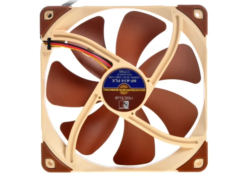 Кулер для корпуса/ Case Cooler Noctua NF-A14 FLX (140x140x25mm, 3-pin, 67.98FM, 19.2dBA, 1200RPM, Beige/Brown) фото 2