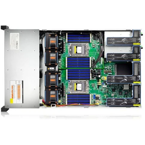 Серверная платформа/ Gooxi SR201-D12R 2U 12bay server, based on AMD 7003 platofrm. 2pcs of PCIe 4.0x16; 4xPCIe 4.0x8 2x 2.5" rear SAS/SATA 2x 2.5" rear NVMe 1300W 1+1 PSU EU power cables rail kit фото 3