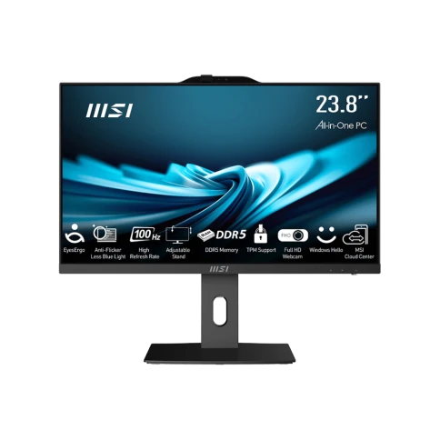 Моноблок/ MSI PRO AP242P 14M-661XRU   23.8"(1920x1080 IPS)/Intel Core i7 14700(2.1Ghz)/16384Mb/512PCISSDGb/noDVD/Int:Intel UHD Graphics 770/Cam/BT/WiFi/-/war 1y/4.63kg/Black/DOS + Wireless KB+M фото 2