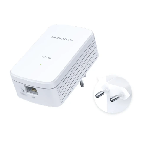Комплект гигабитных адаптеров Powerline/ AV1000 Gigabit Powerline Kit, HomePlug AV2 standard, 1 Gigabit port, 300m over electrical circuits, plug and play фото 2