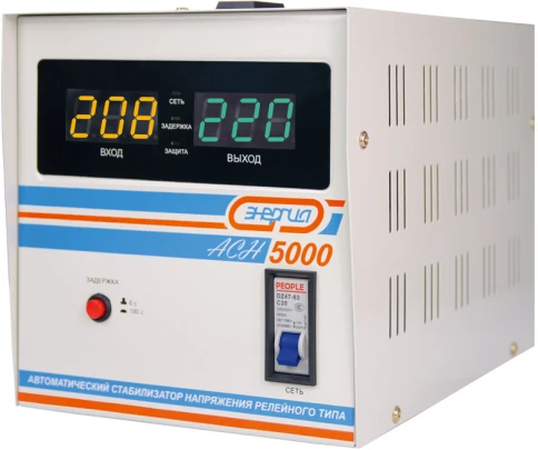 Стабилизатор  АСН- 5000  ЭНЕРГИЯ с цифр. дисплеем/ Stabilizer ASN-5000 ENERGY with numbers. display фото 3