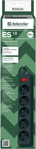 Defender ES 1.8 (1.8 м, 5 розеток) фото 4