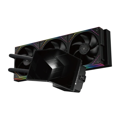 Система жидкостного охлаждения/ Water Cooling System Thermalright Levita Vision 360 (360mm, LED, Black, ARGB/ Fans: 3x120mm, 68.9CFM, 28.2dBA, 2000RPM/ Pump height 98mm, 3000RPM, Rad thickness 27mm/ S: 1700, 1200, 1851, 115X, 2011, 2066, AM5, AM4) фото 1
