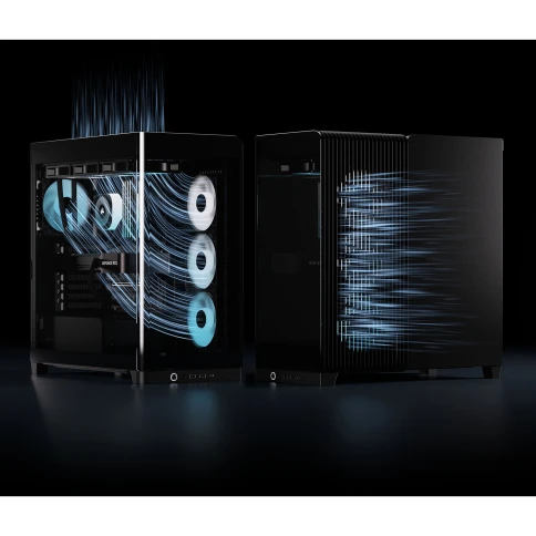 Корпус без блока питания/ Case Corsair Frame 4500X RS-R ARGB, Midi-Tower, TG, 3x120mm ARGB reverse fans, 2xUSB-A 3.2, 1xUSB 3.2 Type-C, E-ATX, ATX, mATX, mITX Black фото 7