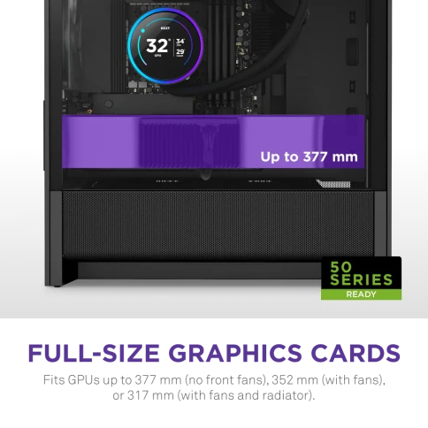 Корпус без блока питания/ Case NZXT H3 Flow (2025), Midi-Tower, TG, 1x120mm, 1xUSB-A 3.2 + 1xUSB-C 3.2, mATX, mITX Black фото 4