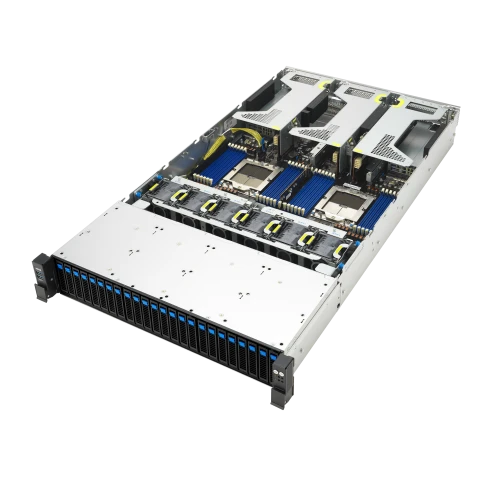 Серверная платформа/ ASUS RS720A-E13-RS24G, 2U, 2x  SP5 (LGA 6096P) TDP 360W, 24x DDR5 6400, 24 x 2.5" hsb NVME, 6 x PCIe gen5 x8, 2x PCIe gen5 x16, 2x OCP3.0 gen5 x16 (SFF), no LAN, 1+1 Redundant 3200W фото 3