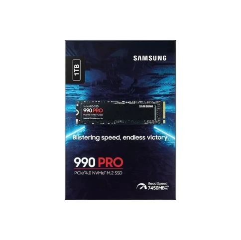 Твердотельный накопитель/ Samsung SSD 990 PRO, 1000GB, M.2(22x80mm), NVMe 2.0, PCIe 4.0 x4, V-NAND TLC, R/W 7450/6900MB/s, IOPs 1 200 000/1 550 000, DRAM buffer 1024MB, TBW 600, DWPD 0.33, with Heatsink (12 мес.) фото 5