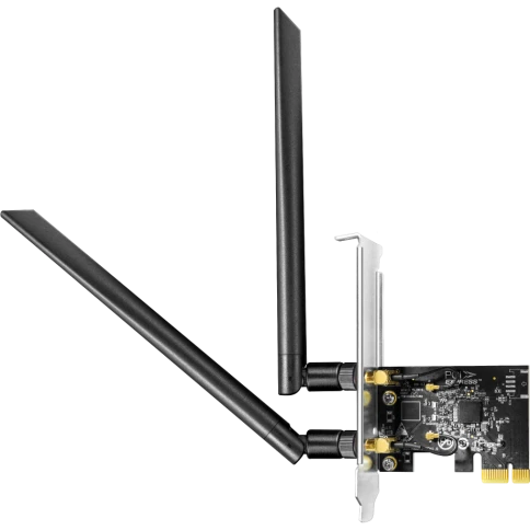 Адаптер Wi-Fi/ AC1300 Dual Band Wi-Fi PCIe Adapter, 867Mbps at 5GHz + 400Mbps at 2.4GHz,2 5dBi  Antennas,  Dual Brackets, Windows 10/8.1/8/7 фото 1