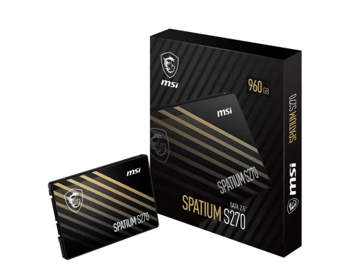MSI SSD SPATIUM S270, 960GB, 2.5" 7mm, SATA3, 3D TLC, R/W 500/450, IOPs 55 000/80 000, TBW 500, DWPD 0.28 (5 лет) фото 7