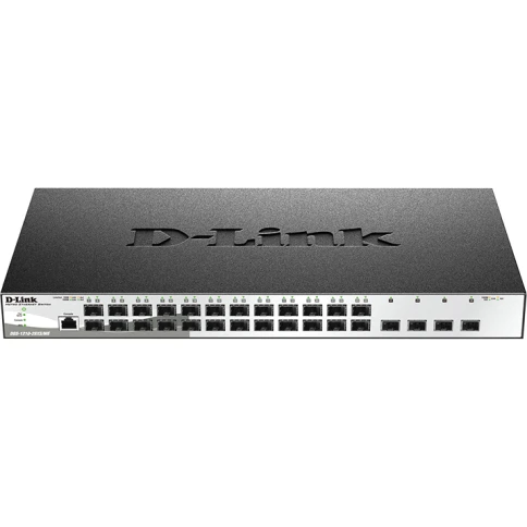 Коммутатор/ DGS-1210-28XS/ME/B2A Managed L2 Metro Ethernet Switch 24x1000Base-X SFP, 4x10GBase-X SFP+, CLI, RJ45 Console, RPS фото 1