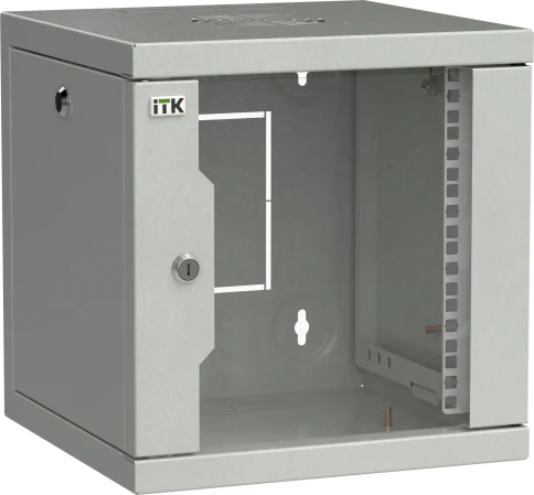 ITK LINEA WS Шкаф 10" 9U 320х310мм дверь стекл. сер. фото 1