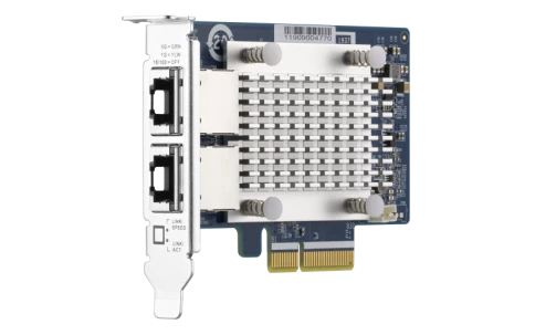 Сетевая карта/ QNAP QXG-5G2T-111C PCIe Gen3 x2, Dual-port 4-speed 5 GbE network expansion card (5Gbps/ 2.5Gbps/ 1Gbps/ 100Mbps)  Low-profile bracket pre-installed; full-height and specialized brackets are bundled фото 2