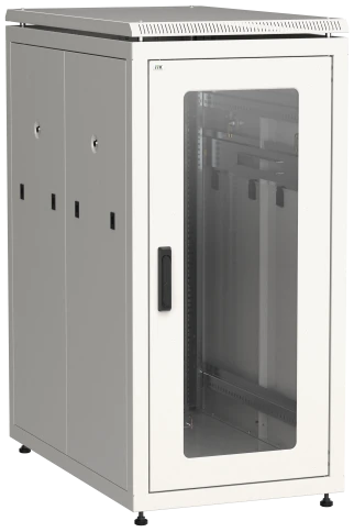Шкаф сетевой 19" LINEA N 18U 600х1000 мм стеклянная передняя дверь серый фото 2