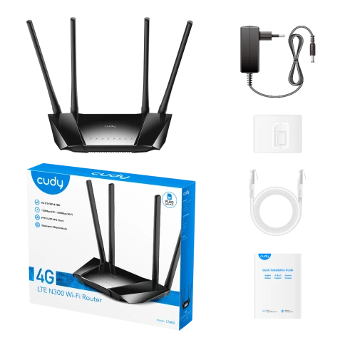 Маршрутизатор/ N300 WiFi 4G LTE Cat.4 Router, 300Mbps Wi-Fi, Chipset MediaTek, 802.11b/g/n, 4 Fixed antennas, 4 10/100M RJ45 Ports, Nano SIM Slot, PPTP/L2TP/OpenVPN/WireGuard VPN Client, DNS over Cloudflare/Google/Quad9, DDNS,  Band locking, TTL Setting, фото 5