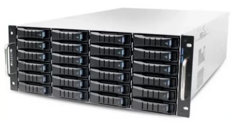 Серверный корпус/ RSC-4ET, 4U, 24xSATA/SAS HS 3,5/2,5" universal bay + 2x2,5" 15mm rear HS bay, up to 12"(W) x 13"(D) E-ATX, 12G 24-port EOB BP with 3xSFF-8643, 3x 120x25mm fan (middle), 1200W 1+1 redundant 80+ Platinum, 28" slide фото 1