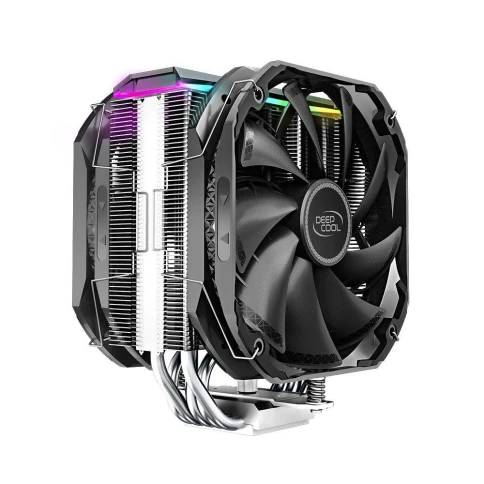 Вентилятор Deepcool AS500 PLUS RTL {6} (727071) (Height 164mm, 6mm x 5pcs, Fan 140mm*2, 500;1200RPM ±10%,  29.2 dB(A), 4-pin PWM, TDP 220W, Screw, Socket AMD AM4, Intel LGA 2066/2011-v3/2011/1700/1200/115x) {8} фото 2