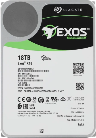 Жесткий диск Seagate SATA-III 18Tb ST18000NM000J Server Exos X18 512E (7200rpm) 256Mb 3.5" [ST18000NM000J] фото 1
