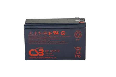 Батарея CSB серия GP, GP1272 (12V28W) , напряжение 12В, емкость 7Ач (разряд 20 часов), емкость 28 Вт/Эл при 15-мин. разряде до U кон. - 1.67 В/Эл при 25 °С, макс. ток разряда (5 сек.) 100А, ток короткого замыкания 304А, макс. ток заряда 2.8A, свинцово-кис фото 2
