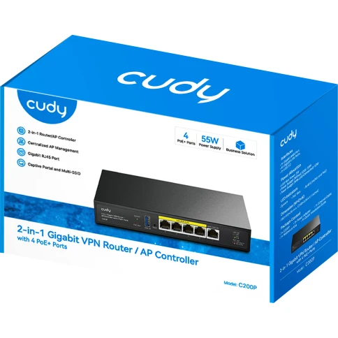 Маршрутизатор/ 2-IN-1 Gigabit VPN Router / AP Controller with 4 PoE+ Ports фото 3
