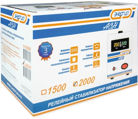 Стабилизатор  АСН- 2000  ЭНЕРГИЯ с цифр. дисплеем/ Stabilizer ASN-2000 ENERGY with numbers. display фото 9