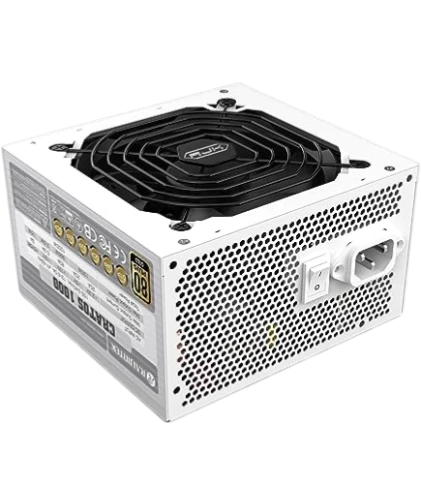 Блоки питания/ Power Supply Raijintek CRATOS 850, 850W 80+ Gold (ATX, 3.1, PCIe 5.1, Full-modular, 1x24(20+4)pin, 2x4+4-pin CPU, 3x6+2-pin PCIe, 1x12V(2x6), 8xSATA3, 4xMolex, Active, 120x120mm, 150x140x86mm, APFC, white) фото 1