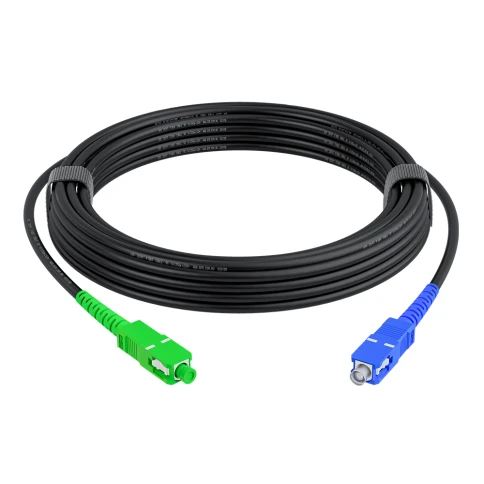 GCR PRO Патч-корд оптический 45.0m переходной SC/APC - SC/UPC Simplex одномодовый SM 9/125, LSZH, черный фото 2