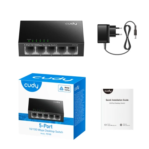 Коммутатор/ 5-Port 10/100 Mbps Desktop Switch, 5 10/100M RJ45 Ports, Loop Detection, Metal Case, Power Saving, Plug & Play фото 3
