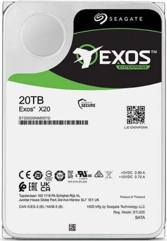 Жесткий диск/ HDD Seagate SATA3 20Tb Exos X20 7200 256Mb OFFICIAL RECERTIFIED 1 year warranty фото 3