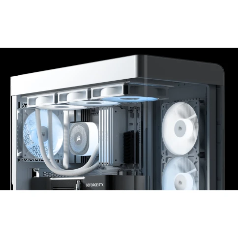 Корпус без блока питания/ Case Corsair Frame 4500X RS-R ARGB, Midi-Tower, TG, 3x120mm ARGB reverse fans, 2xUSB-A 3.2, 1xUSB 3.2 Type-C, E-ATX, ATX, mATX, mITX White фото 3
