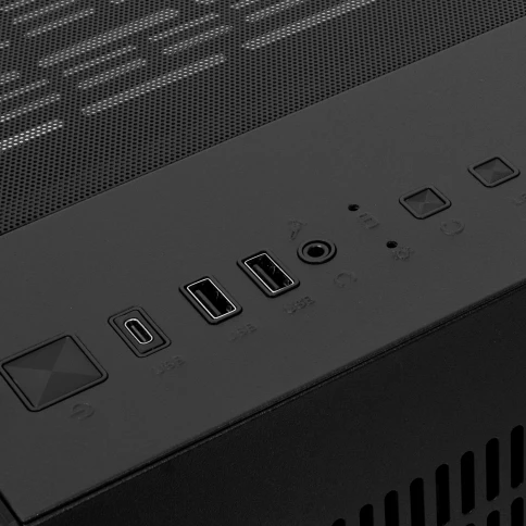 Корпус без блока питания/ Case HSPD F330, Panoramic Mini-tower, Black, TG, 0.5 SPCC, 3x120mm ARGB (FN027) mATX, mITX 160/400/200mm 1x2.5", 2x3.5", 4xPCI 1xUSB-C 3.0, 2xUSB-A1.0 428x280x375mm фото 7