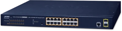 коммутатор/ PLANET IPv6/IPv4, 16-Port Managed 802.3at POE+ Gigabit Ethernet Switch + 2-Port 100/1000X SFP (220W) фото 1