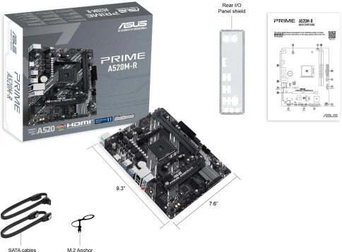 Материнская плата ASUS PRIME A520M-R Soc-AM4 AMD A520 2xDDR4 mATX AC`97 8ch(7.1) GbLAN RAID+HDMI [PRIME A520M-R] фото 7