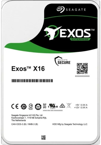 Жесткий диск/ HDD Seagate SATA 12Tb Exos X16 6Gb/s 7200 256Mb OFFICIAL RECERTIFIED 1 year warranty (replacement ST12000NM000J, ST12000NM002H) фото 1