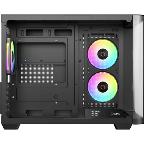Корпус ПК без блока питания/ Case Ocypus Iota C50 Curve BK ARGB, Mini-Tower, TG, 3x120mm ARGB, 2xUSB-A 3.0 + 1xUSB-C, mATX, mITX Black фото 5