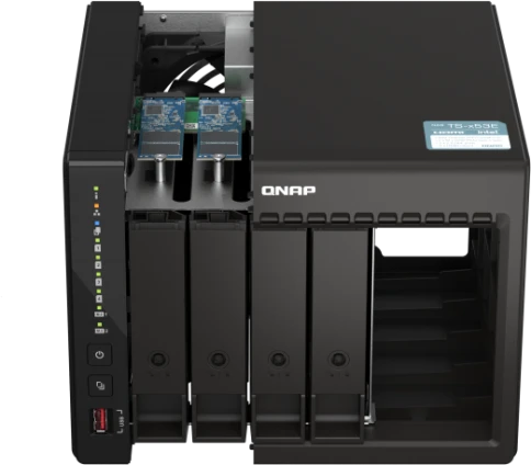 Сетевое хранилище без дисков/ SMB QNAP TS-453E-8G NAS, 4-tray w/o HDD. 2xHDMI-port. 4-core Celeron J6412 2-2.6 GHz, 8GB DDR,  2x2.5Gb LAN, 2 x M.2 2280 PCIe Gen 3 x2, 2x USB 3.2 Gen 2 (10Gbps) Port, 2x USB 2.0 port фото 3