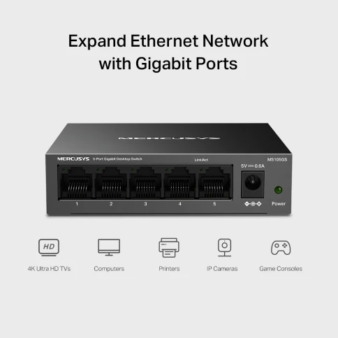 Коммутатор/ 5-Port Gigabit Desktop Switch фото 6