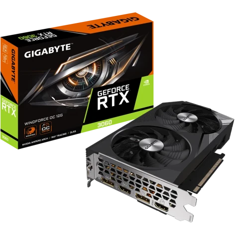Видеокарта/ VGA GIGABYTE NVIDIA GeForce RTX 3060 WINDFORCE OC 12G REV1.0 12GB, GDDR6/192-bit, PCIe 4.0, 2xHDMI 2.1, 2xDP, 2-slot фото 1