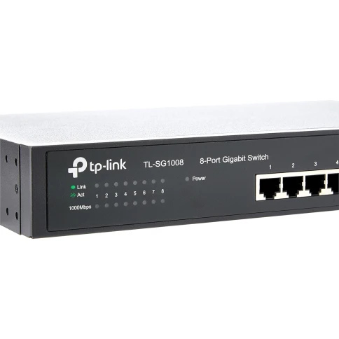 Сетевой коммутатор/ 8-port Gigabit Switch, 8 10/100/1000M RJ45 ports, 1U 13-inch rack-mountable steel case фото 3