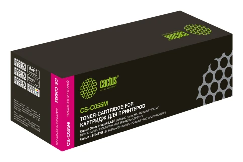 -/ Картридж лазерный Cactus CS-C055M 055 M пурпурный (2100стр.) для Canon LBP663Cdw, LBP664Cx, MF746Cx, фото 1