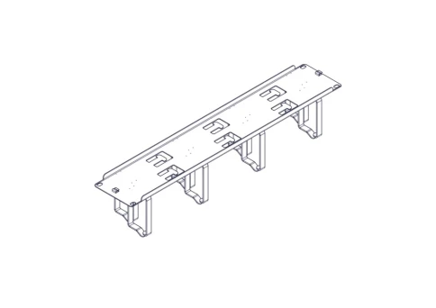 Horizontal Cable Organizer Uniprom Series, 2U, Steel Rings, 2 Rows фото 7