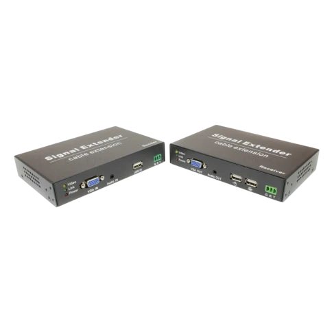 Комплект/ OSNOVO Комплект для передачи VGA, USB, RS232 и аудио по кабелю витой пары до 120м. Максимальное разрешение сигнала до 1920x1080(60Гц). Порты USB предназначены только для подключения клавиатуры и мыши фото 1