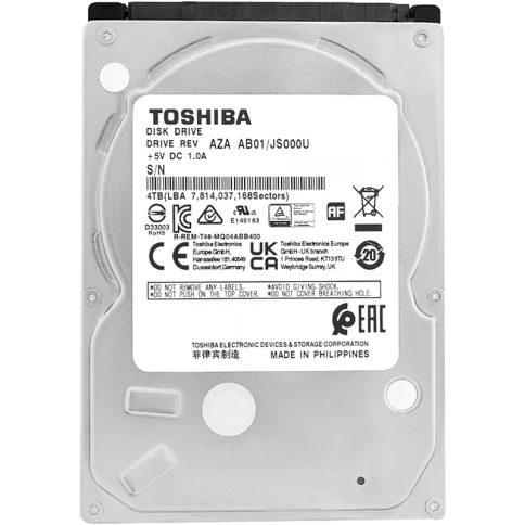 Жесткий диск/ HDD Toshiba SATA 4TB 2.5" 6.0 Gbit/s 15mm 5400 rpm 128Mb OFFICIAL RECERTIFIED 1 year warranty (replacement ST4000LM024, WD40EZZX, ST4000DM004, WD20SPZX) фото 1
