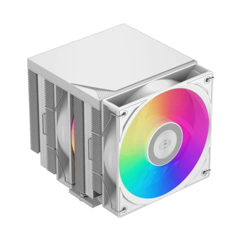 Кулер для процессора/ CPU Cooler PCCooler RT720 TC ARGB WH (270W, 4-pin PWM, 157.5mm, Al/Cu, 7x6mm, ARGB, 2x120mm, 73.32CFM, 34.9dBA, 2200RPM, S: 1851/1700/1200/115X, AM5/AM4, white) фото 2