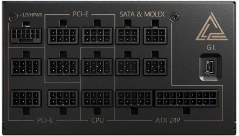 Блок питания ПК/ Power Supply MSI MEG Ai1300P PCIE5, 1300W 80+ Platinum (ATX, 3.1, PCIe 5.1, Full modular, 1x24(20+4)pin, 1xCPU 8(4+4)pin, 8xPCIe*2 8(6+2)pin, 1x12VHPWR, 16xSATA3, 4xMOLEX4pin, Active, 120x120mm, 160x150x86mm, APFC, black) фото 3