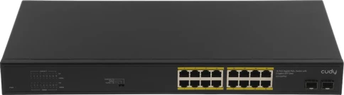 Коммутатор/ 16-Port Gigabit PoE+ Switch with 2 Gigabit SFP ports 200W фото 3