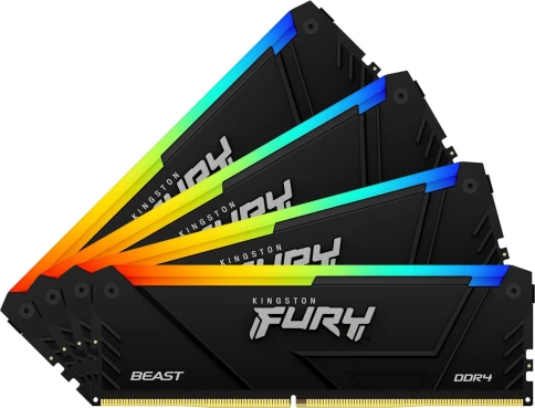 Память оперативная/ Kingston 32GB 3200MT/s DDR4 CL16 DIMM (Kit of 4) FURY Beast RGB фото 4