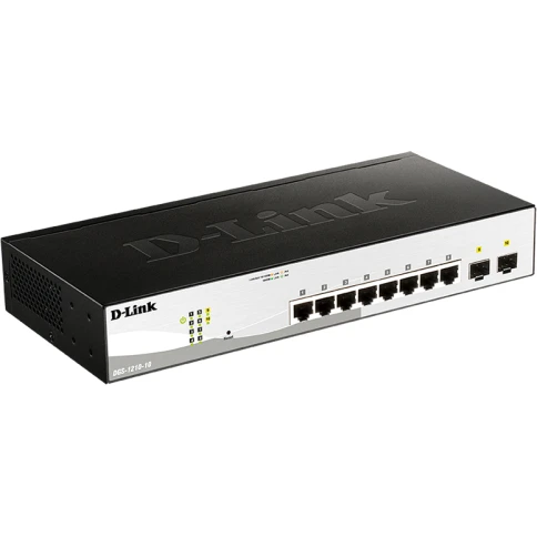 Коммутатор/ DGS-1210-10/F Smart L2 Switch 8х1000Base-T, 2х1000Base-X SFP, Compact CLI фото 2