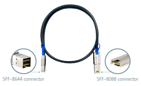 Кабель/ QNAP CAB-SAS10M-8644-8088 Mini SAS external cable (SFF-8644 to фото 2