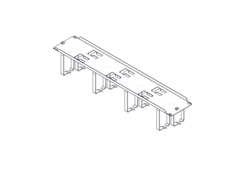 Horizontal Cable Organizer Uniprom Series, 2U, Steel Rings, 2 Rows фото 8